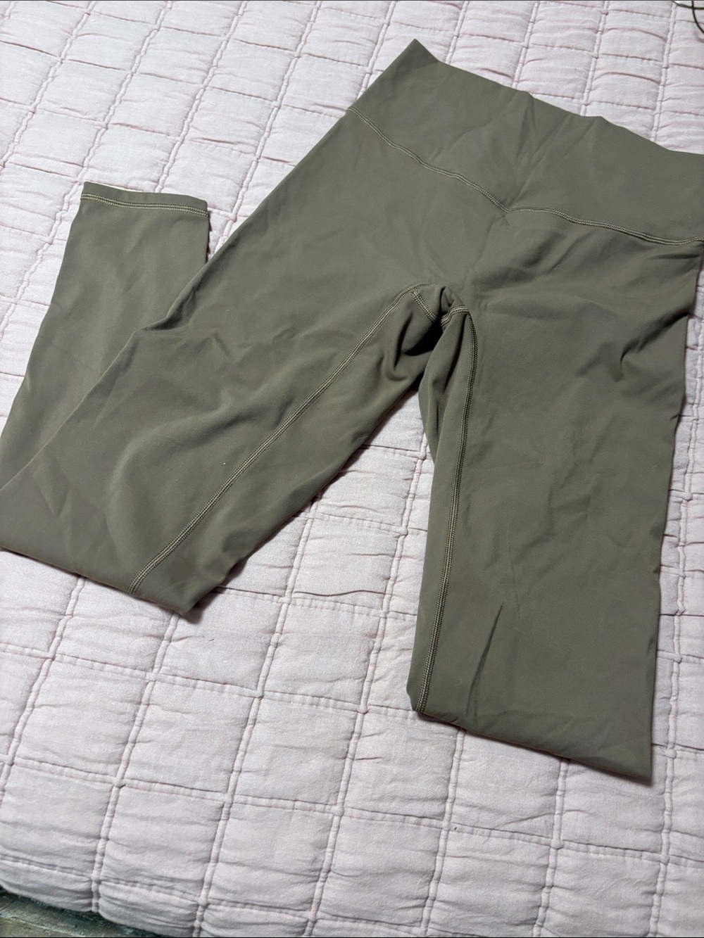 High-Rise Olive Green Leggings - Women